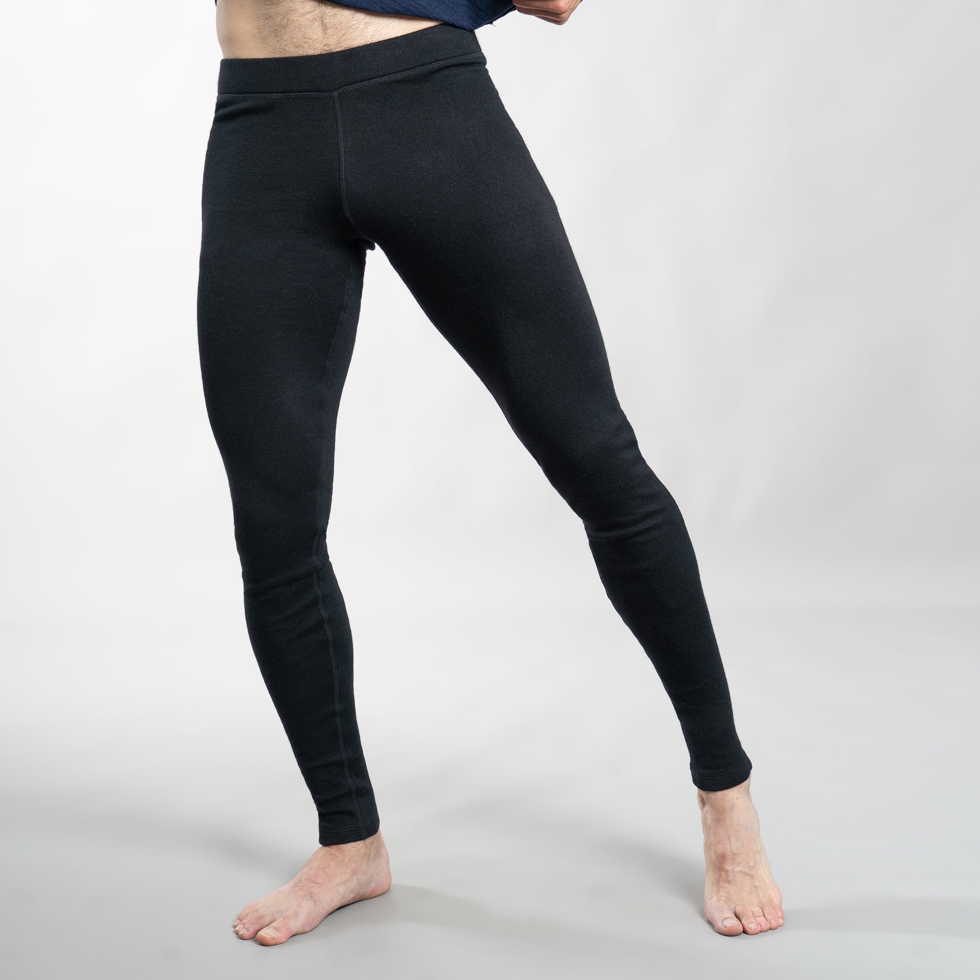 Men's Alpaca Wool Leggings: 420 Midweight color Black