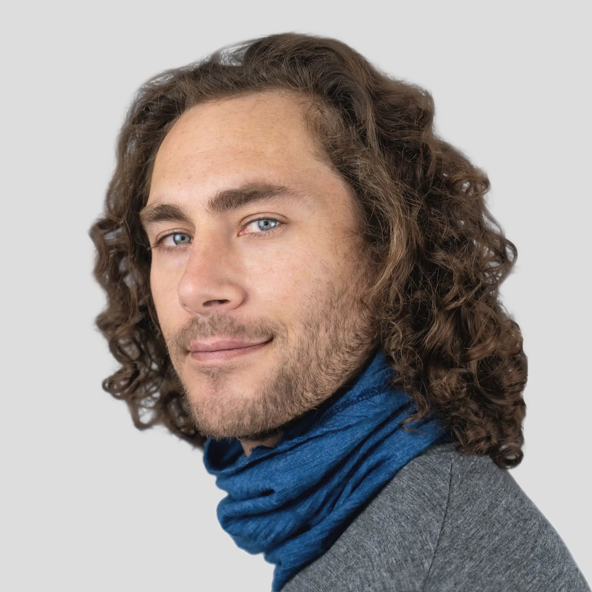 Alpaca Wool Neck Warmer: 160 Ultralight color Natural Blue