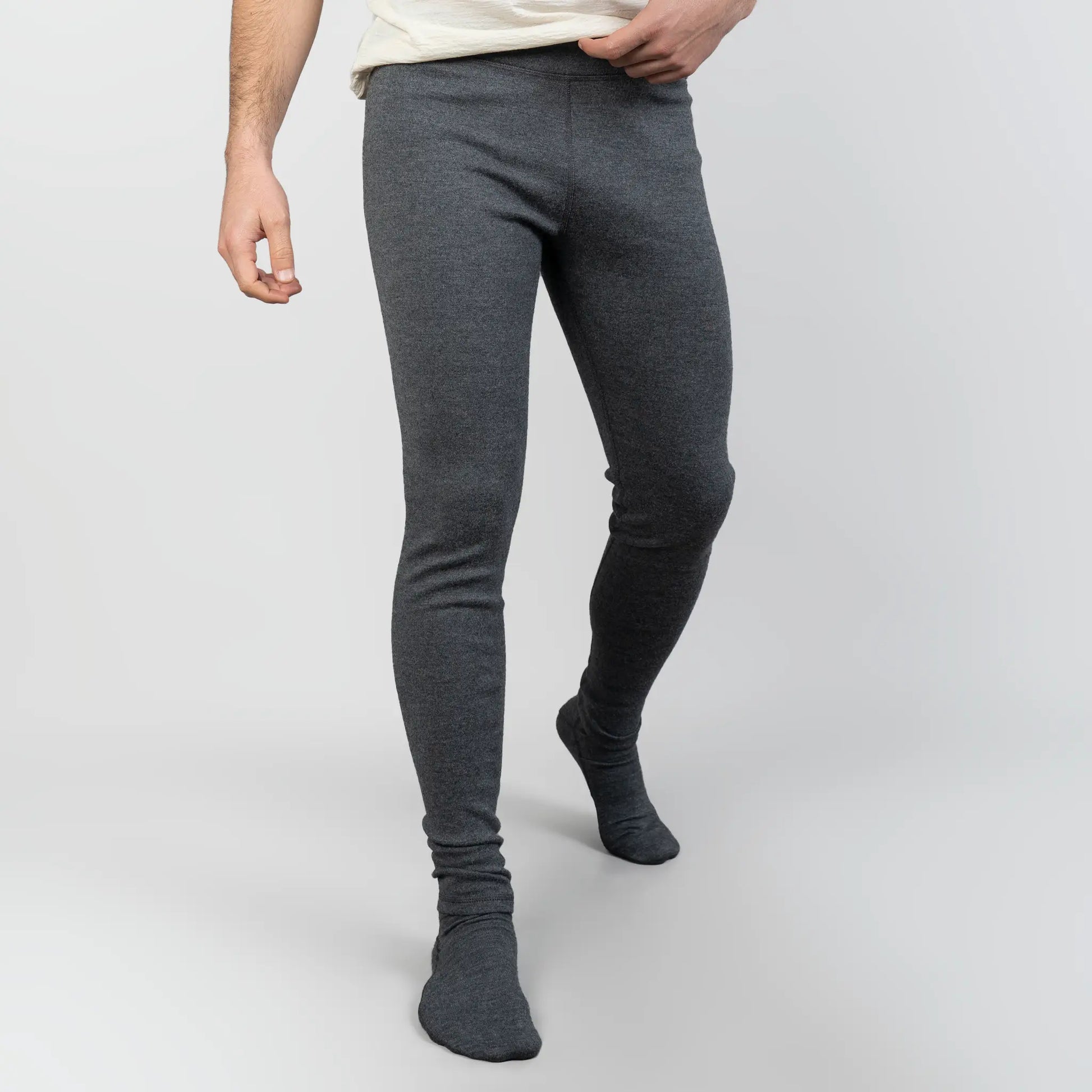 Men's Alpaca Wool Leggings: 420 Midweight color Gray