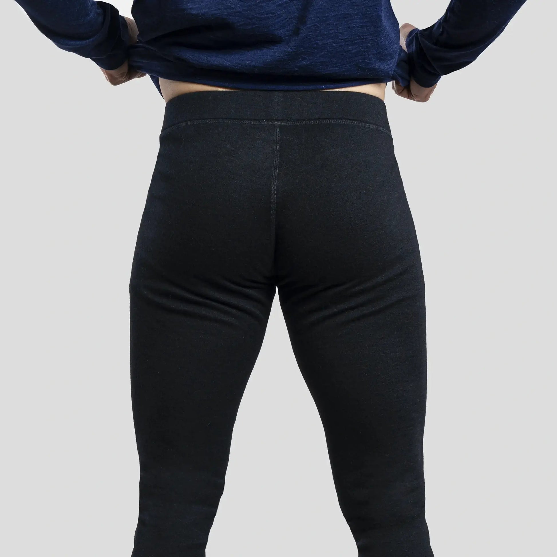 Men's Alpaca Wool Leggings: 420 Midweight color Black