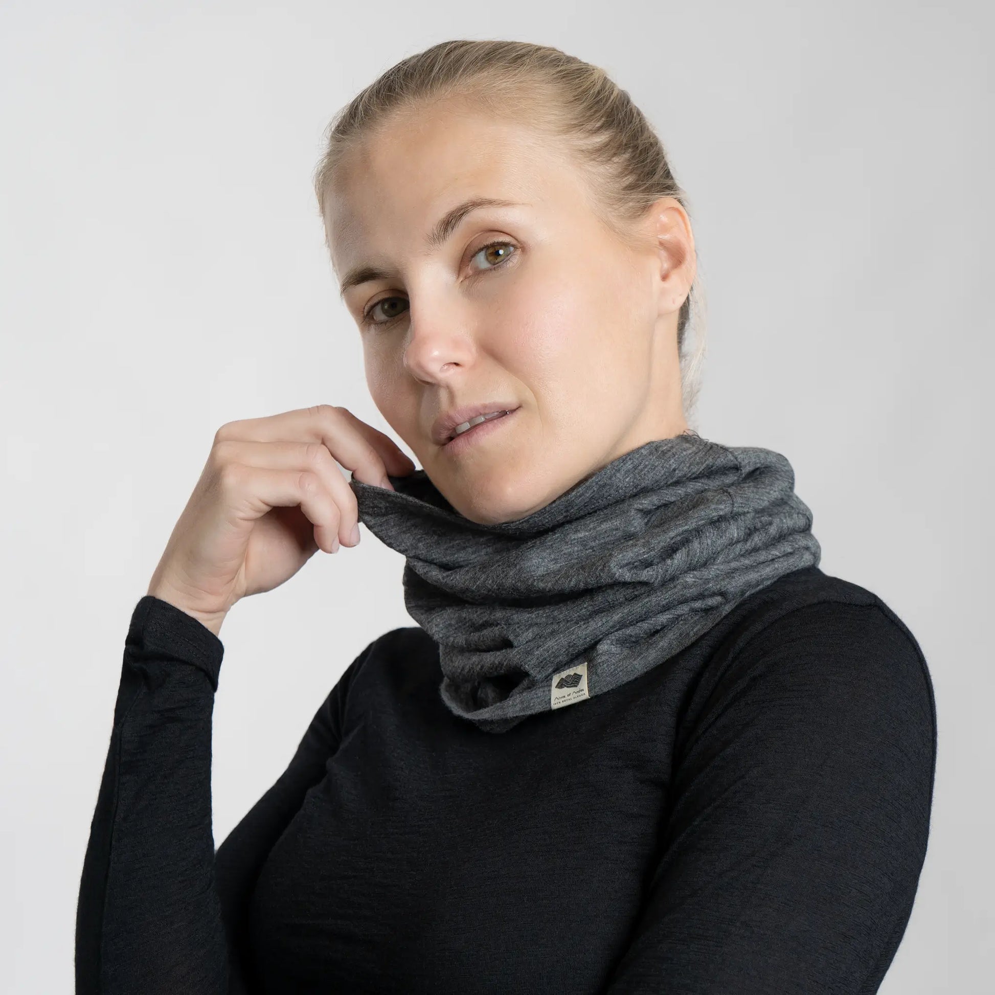 Alpaca Wool Neck Warmer: 160 Ultralight color Gray