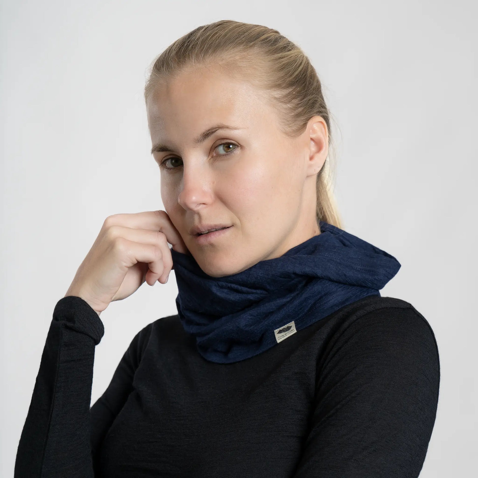 Alpaca Wool Neck Warmer: 160 Ultralight color Navy Blue