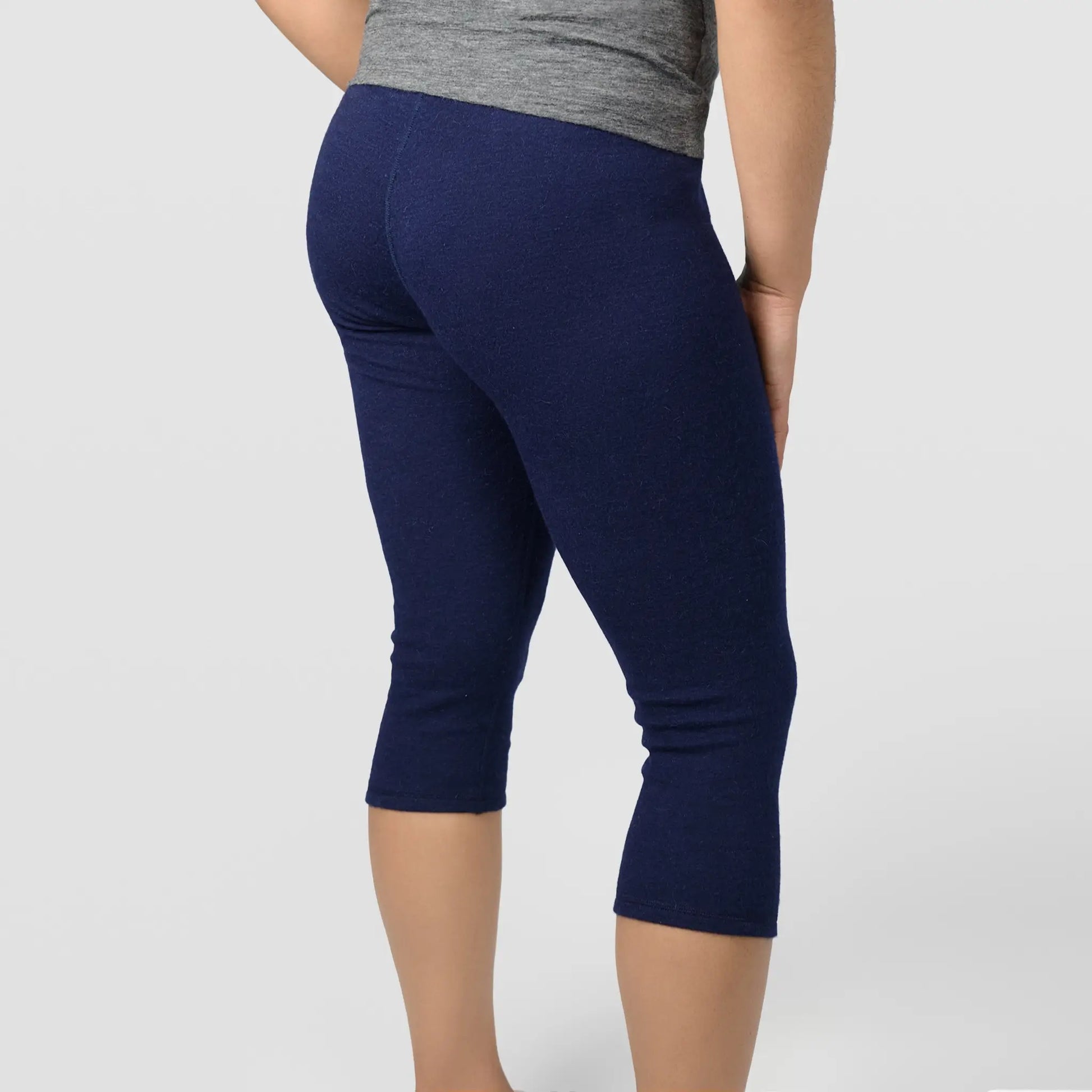womens low moisture absorption leggings 34 midweight color navy blue
