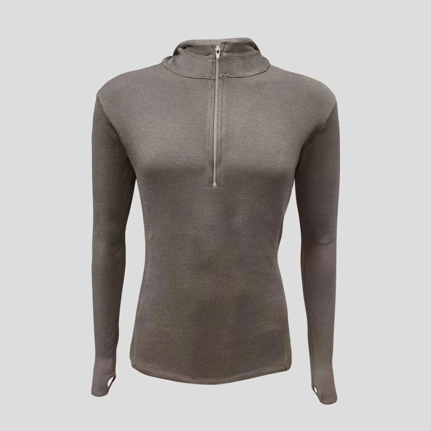 Men's Alpaca Wool Hoodie: 300 Lightweight Half-Zip color Natural Gray