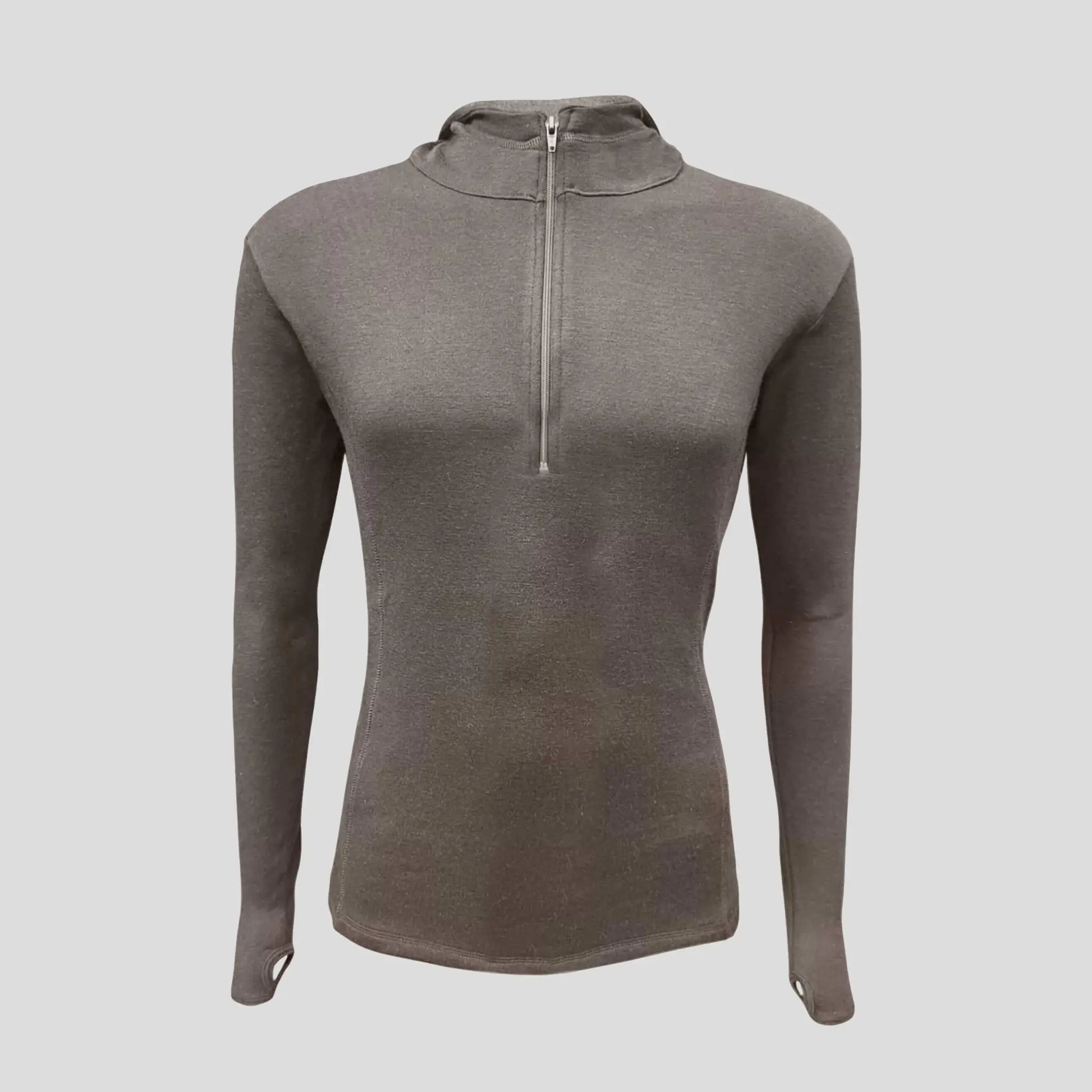 Men's Alpaca Wool Hoodie: 300 Lightweight Half-Zip color Natural Gray