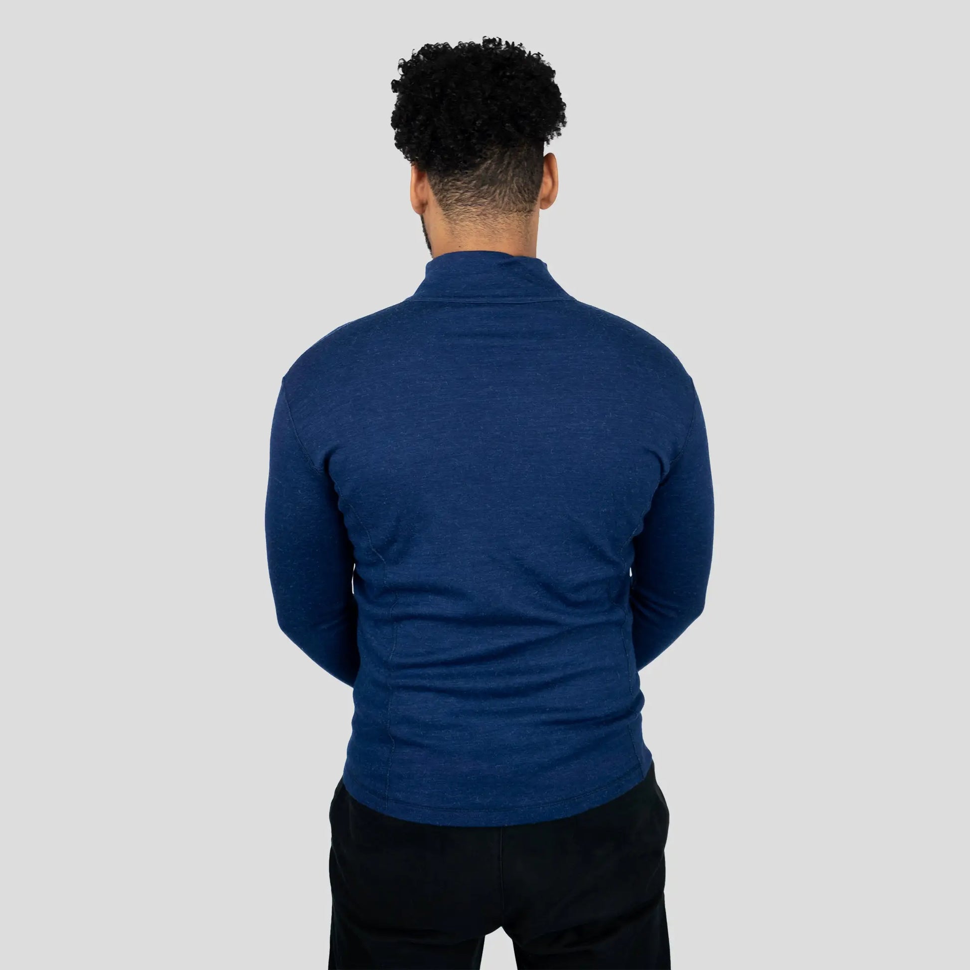 Men's Alpaca Wool Fleece Jacket: 420 Midweight Full-Zip color Natural Blue