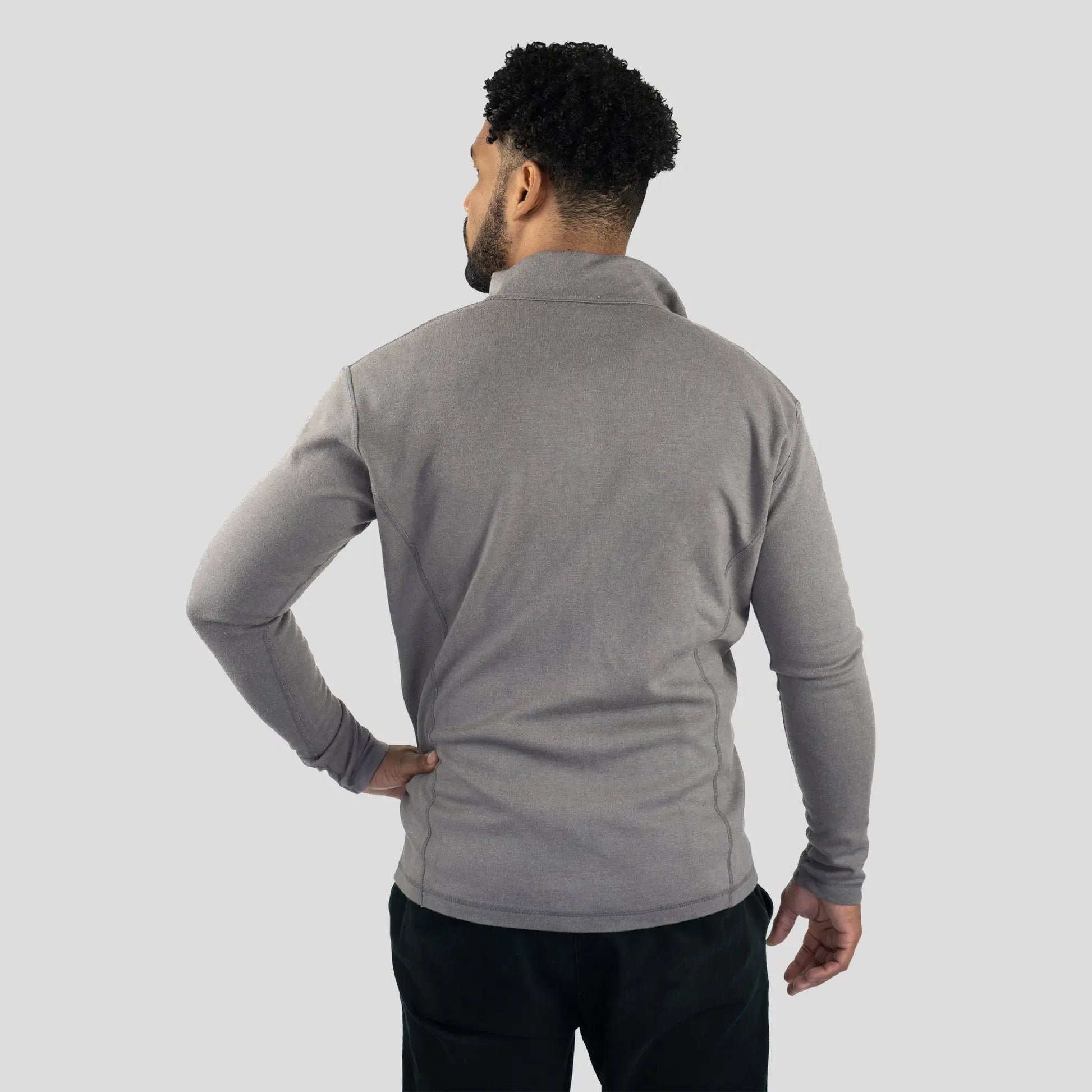 Men's Alpaca Wool Fleece Jacket: 420 Midweight Full-Zip color Natural Gray