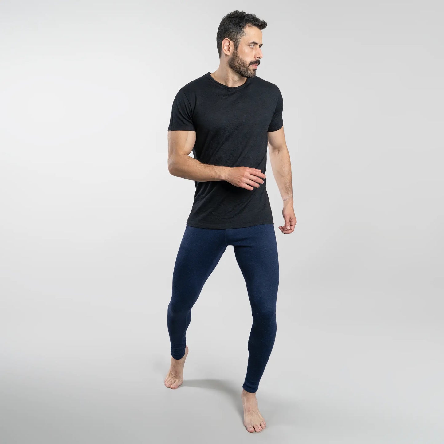 Men's Alpaca Wool Tights: 300 Lightweight color Navy Blue