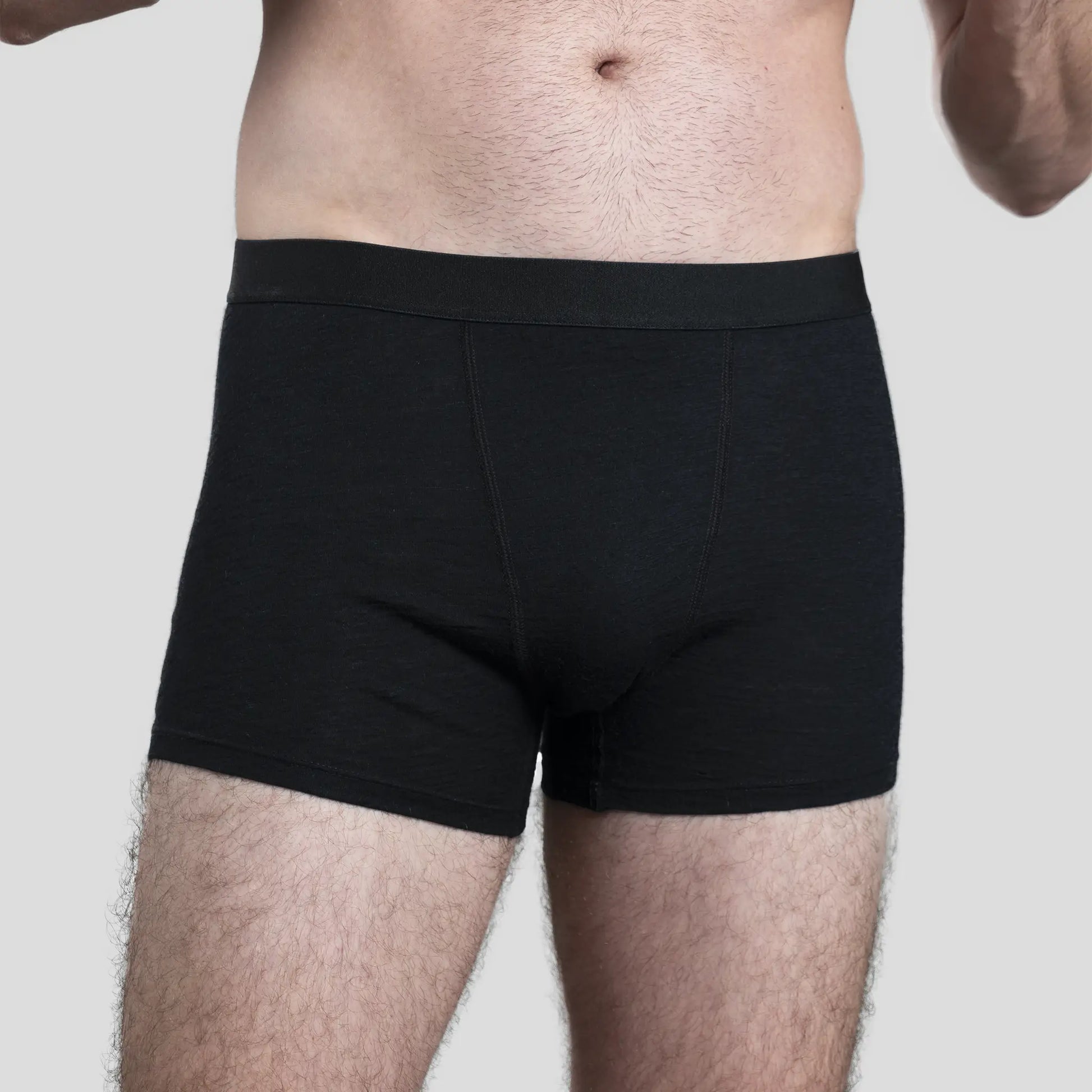 Men's Alpaca Wool Boxers: 160 Ultralight color Black