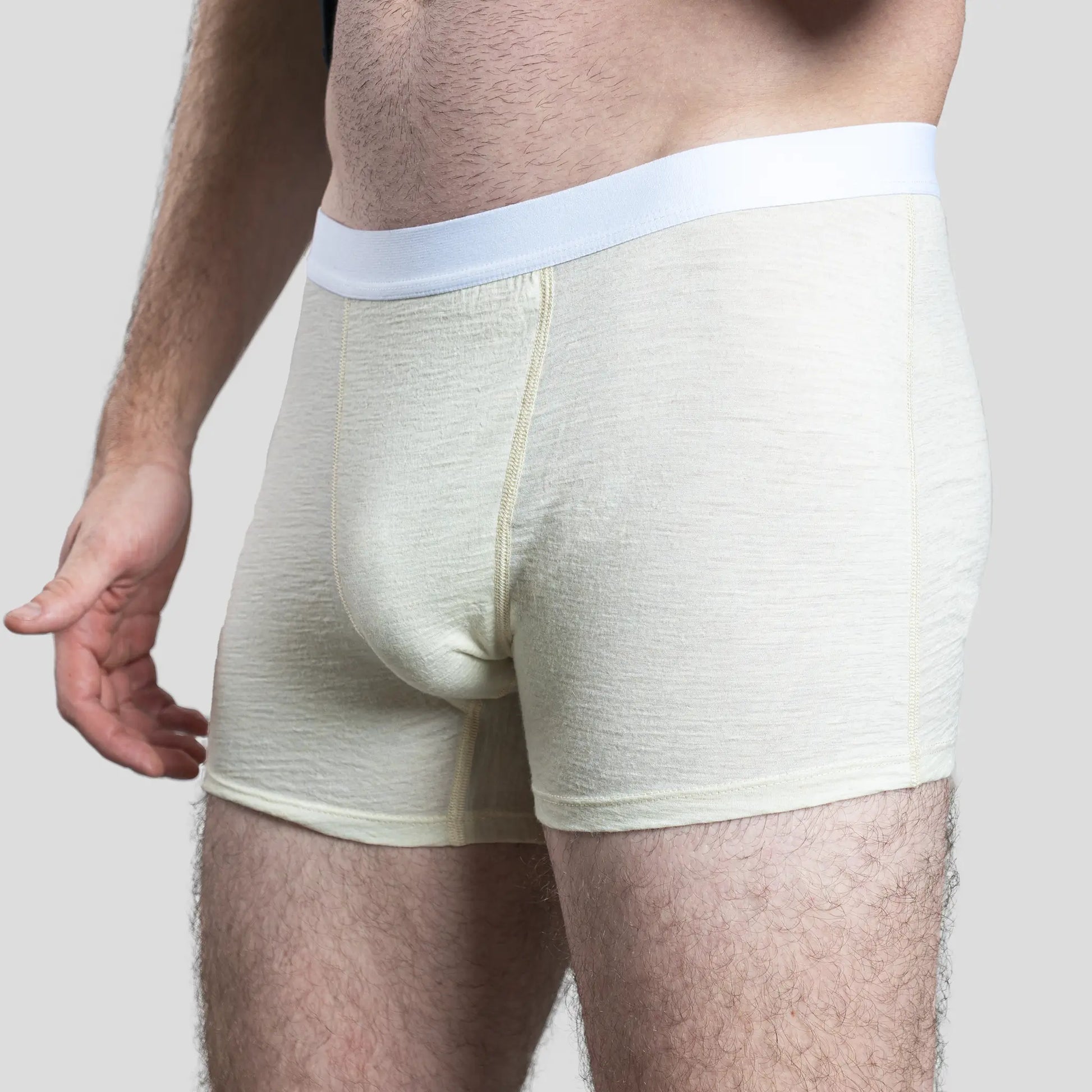 Men's Alpaca Wool Boxers: 160 Ultralight color Natural White