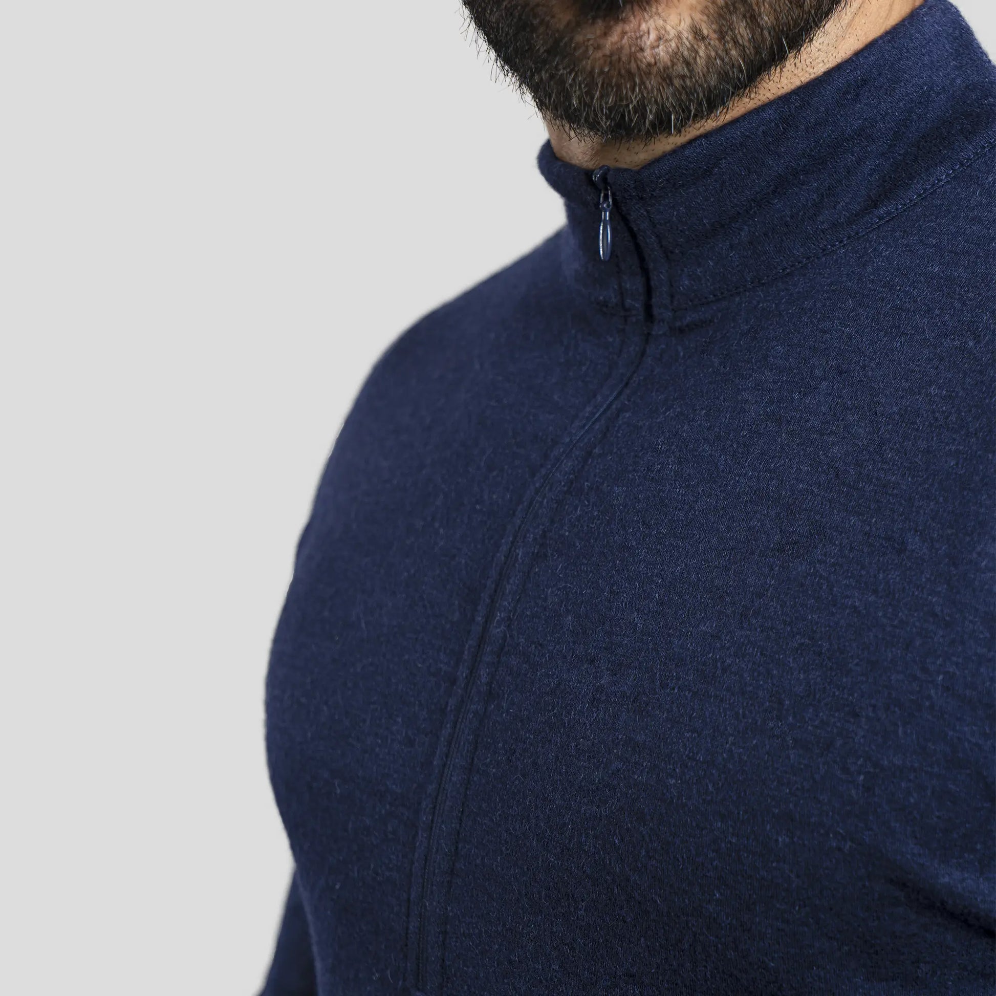 Men's Alpaca Wool Base Layer: 300 Lightweight Half-Zip color Navy Blue