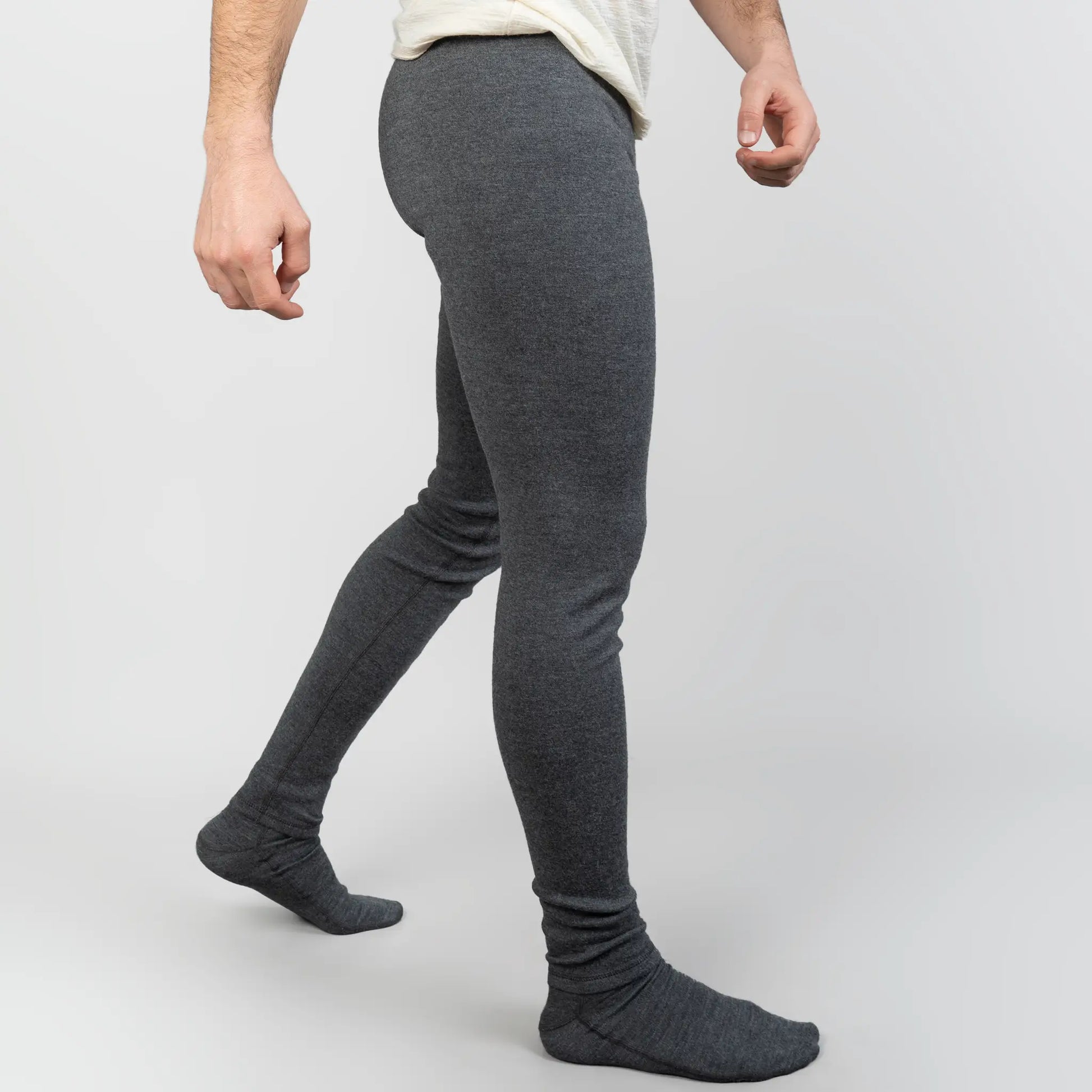 Men's Alpaca Wool Leggings: 420 Midweight color Gray