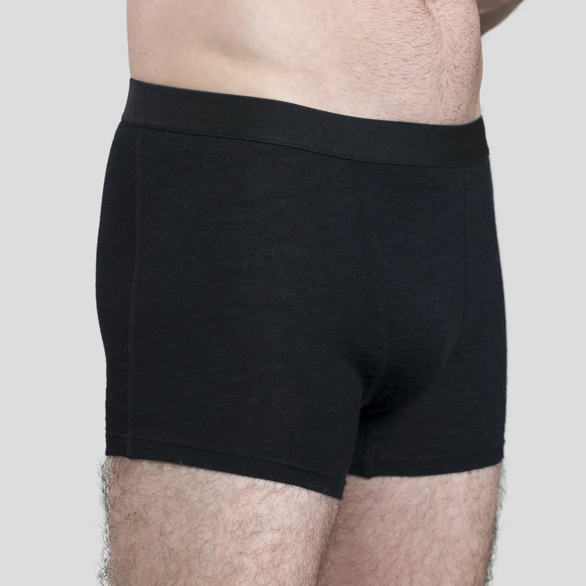 Men's Alpaca Wool Boxers: 160 Ultralight color Black