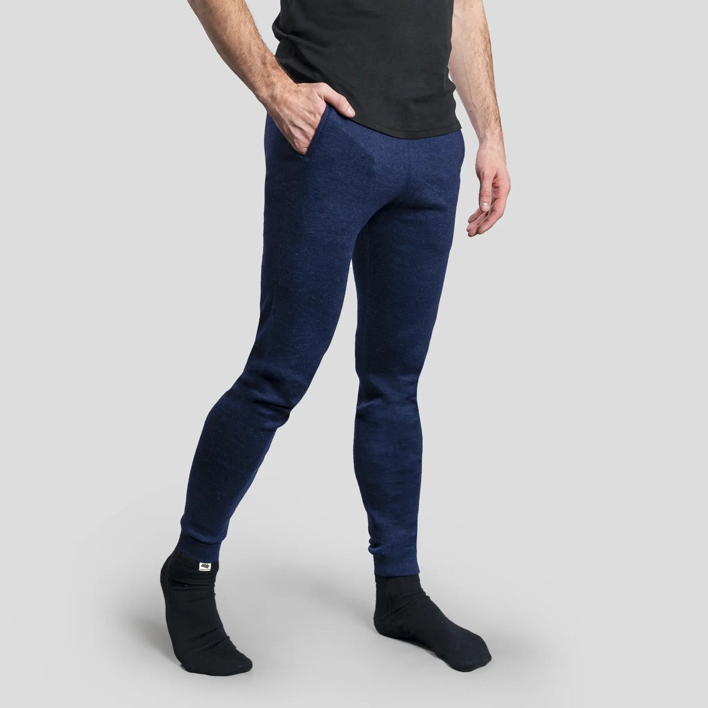 mens fast drying sweatpants midweight color navy blue