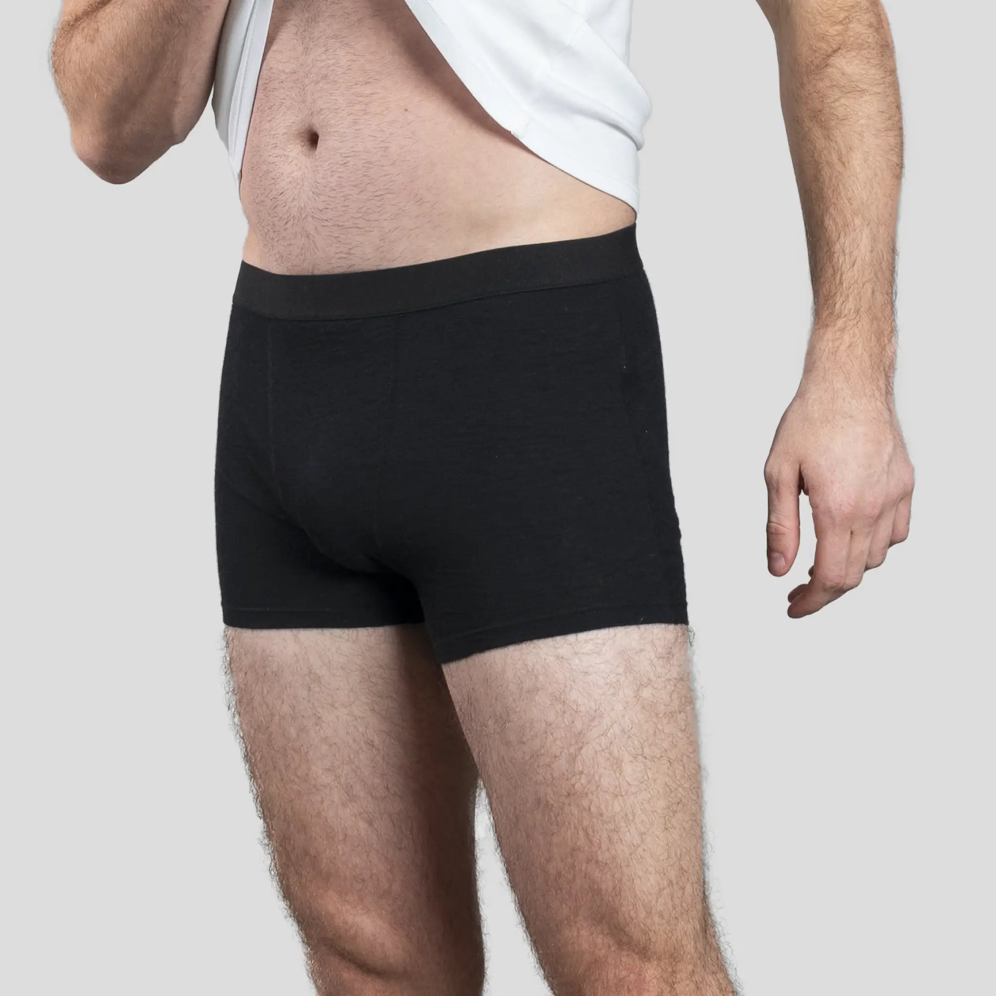 Men's Alpaca Wool Boxers: 160 Ultralight color Black