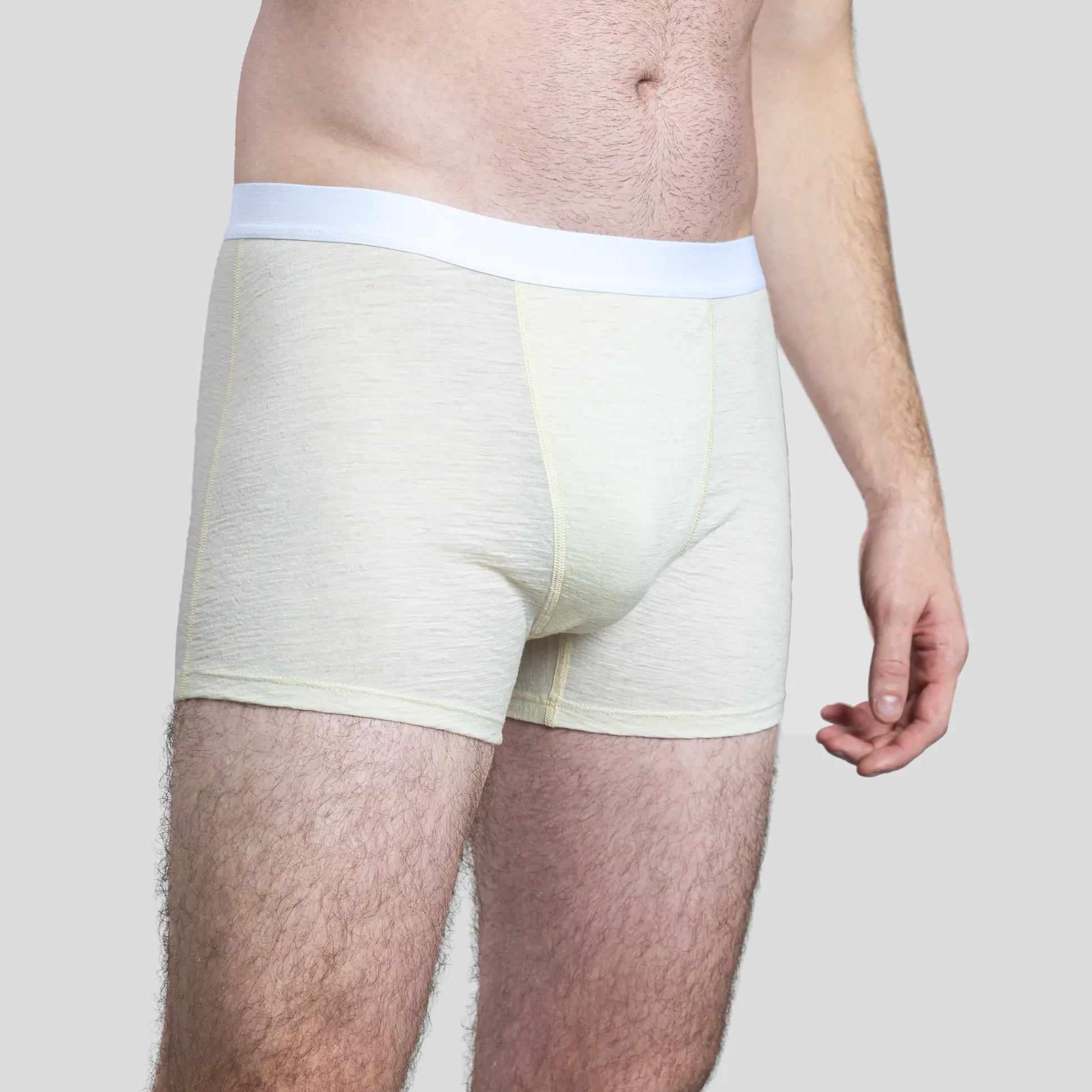 Men's Alpaca Wool Boxers: 160 Ultralight color Natural White