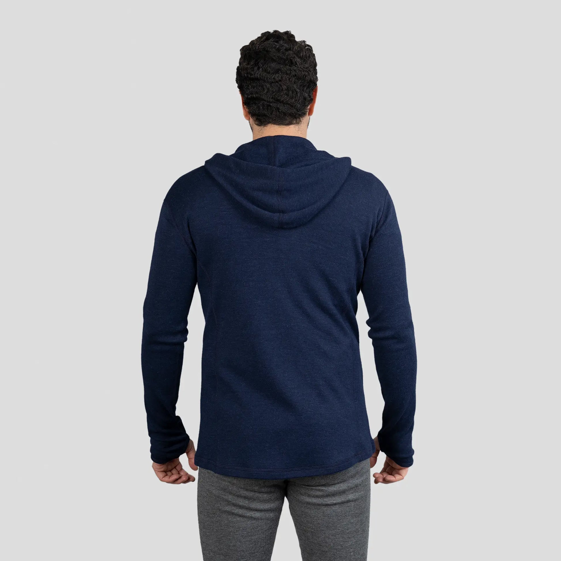 mens sustainable baselayer hoodie halfzip color navy blue