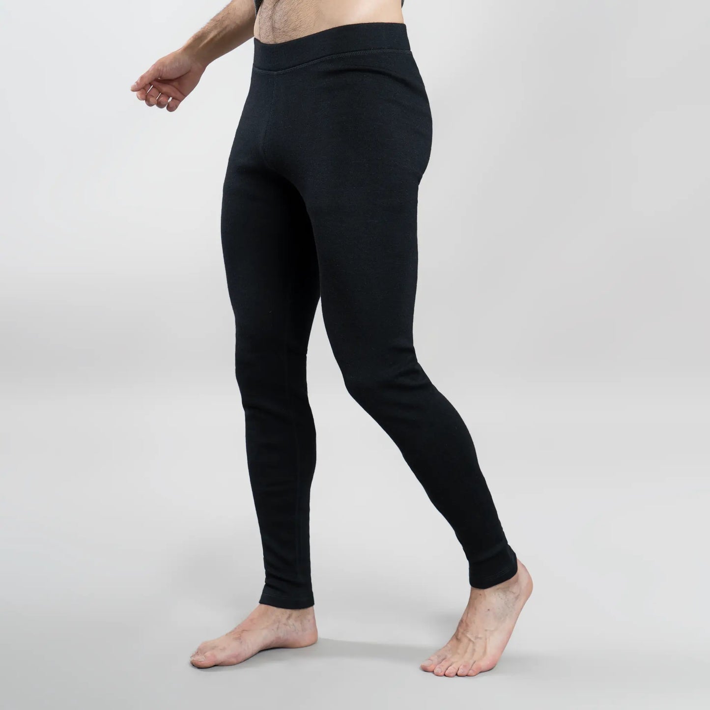 mens sustainable leggings lightweight color black