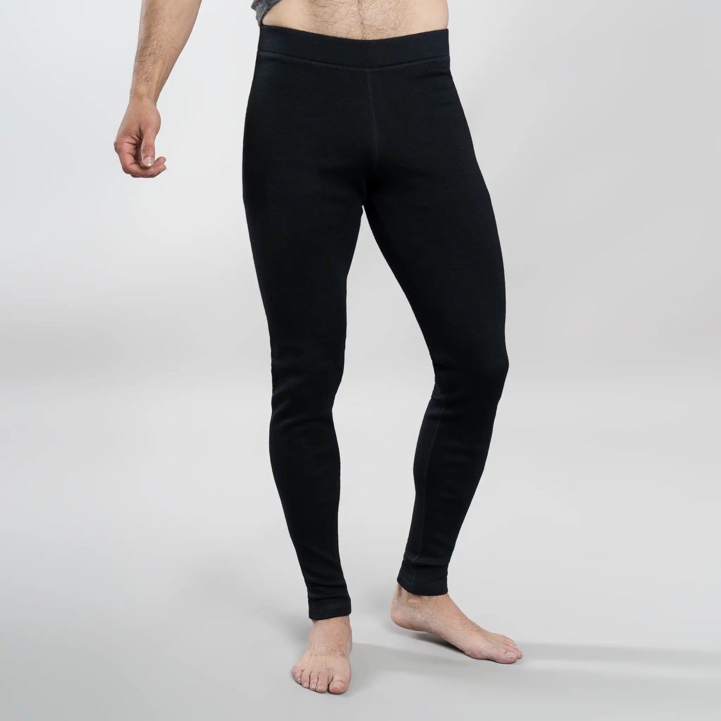 mens thermo natural leggings lightweight color black