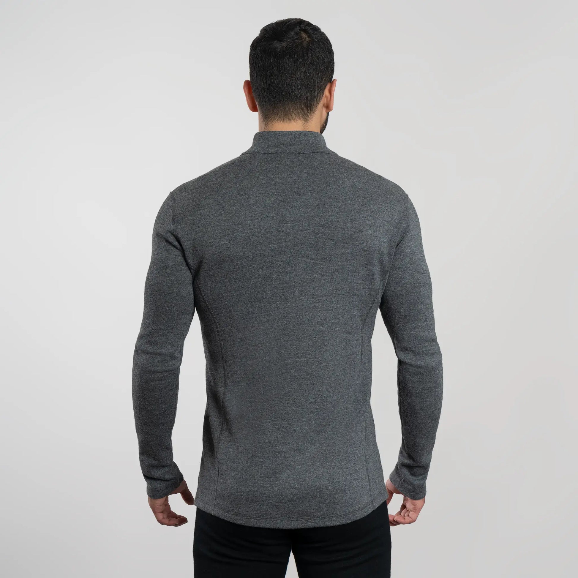 Men's Alpaca Wool Fleece Jacket: 420 Midweight Full-Zip color Gray