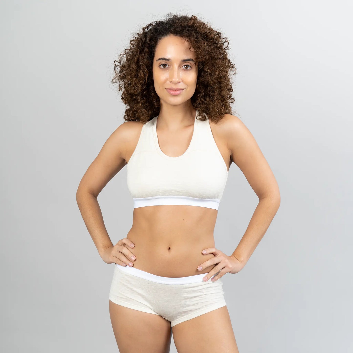 womens all natural sports bra ultralight color natural white