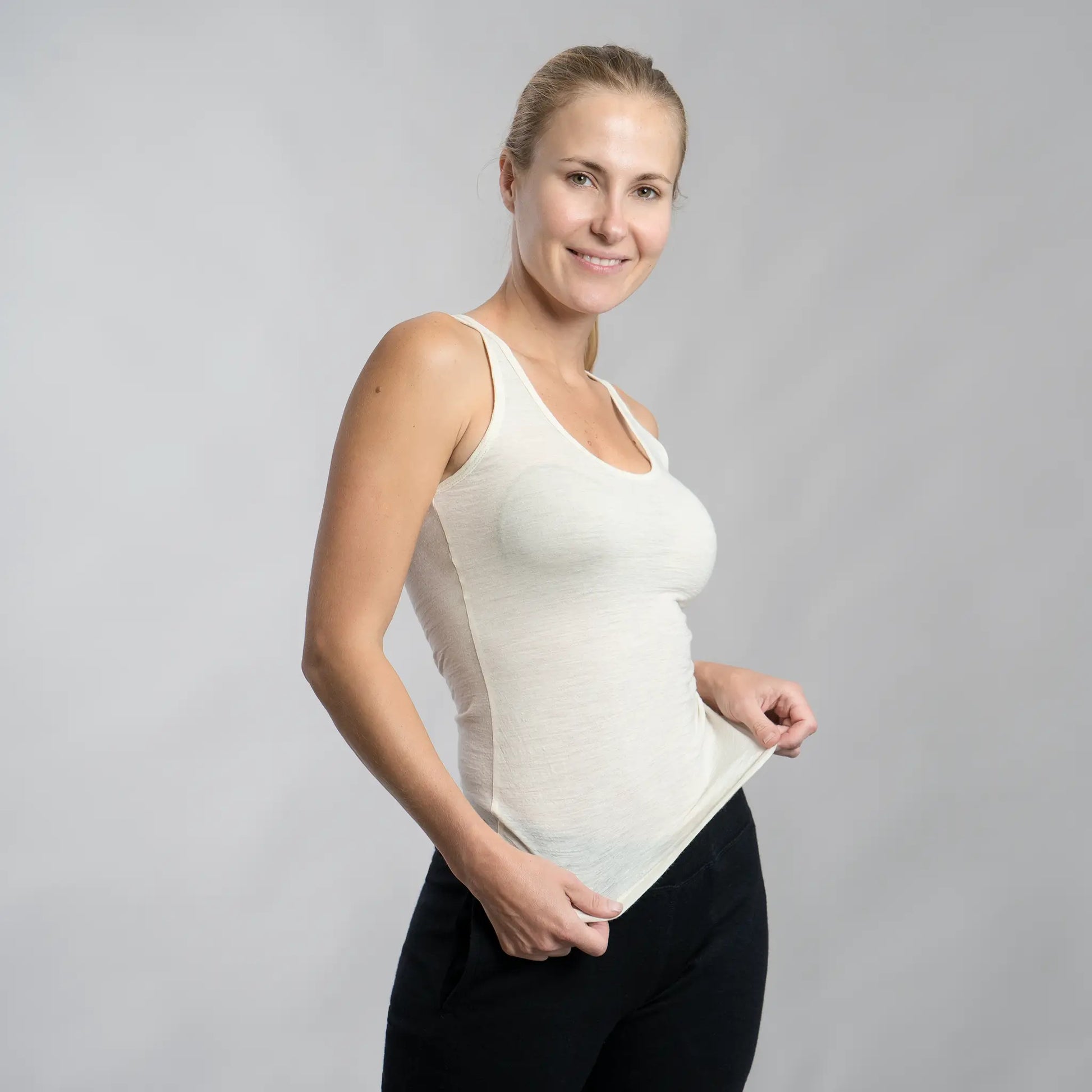 womens antibacterial tank top ultralight color Undyed