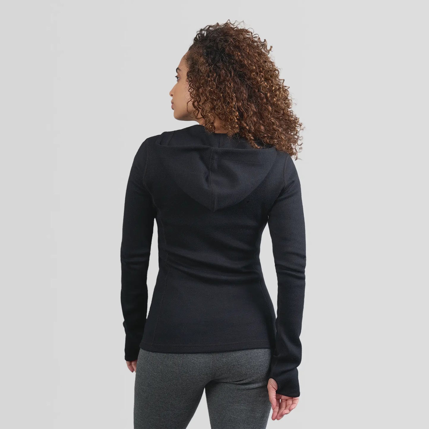 womens antiodor hoodie jacket full zip color black