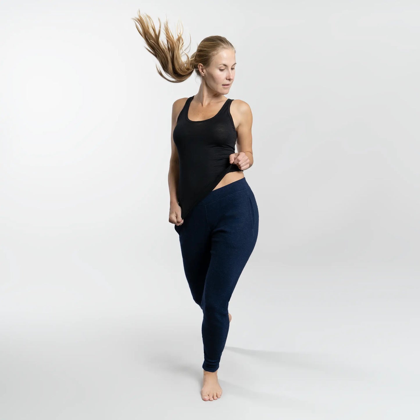  womens eco friendly joggers lightweight color navy blue