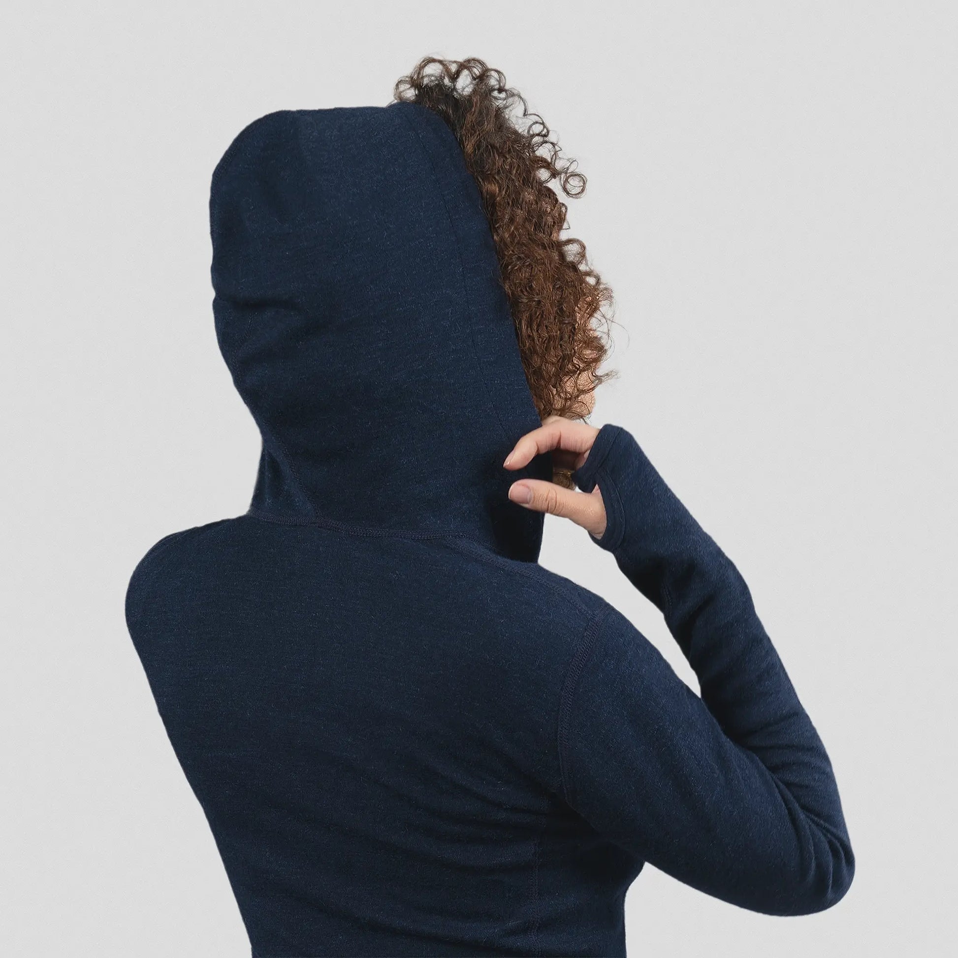  womens outdoor baselayer hoodie halfzip color navy blue